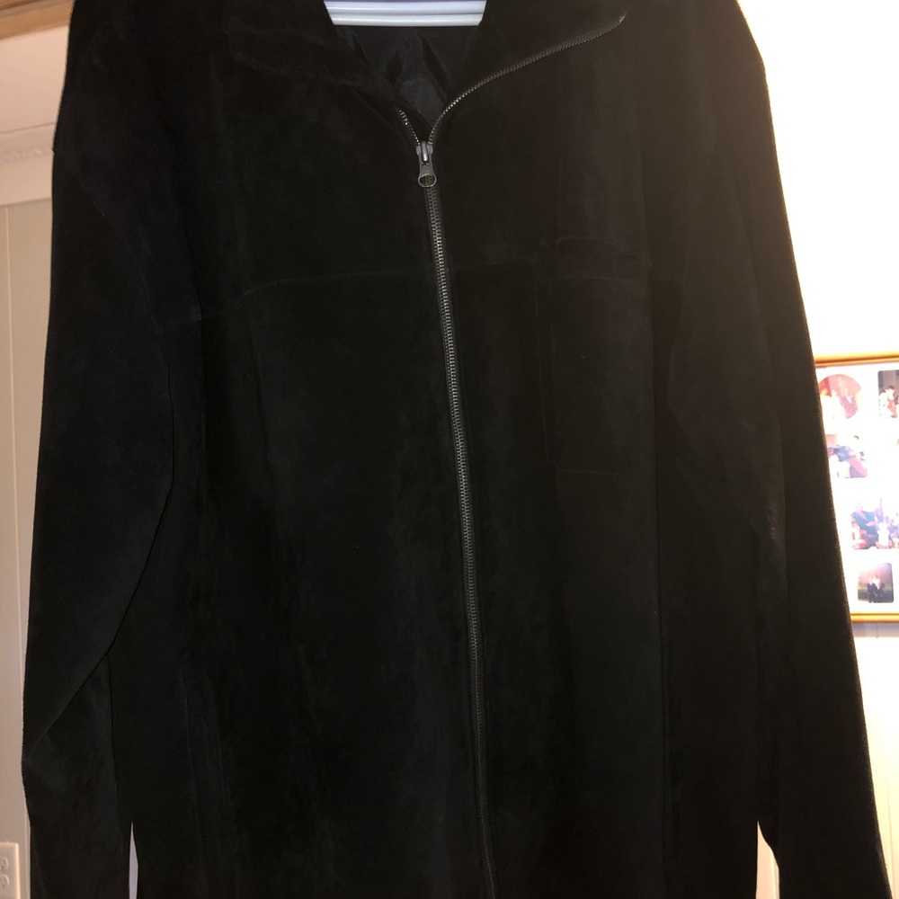 Black Leather/Suede Jacket- Metropolitan View: XL